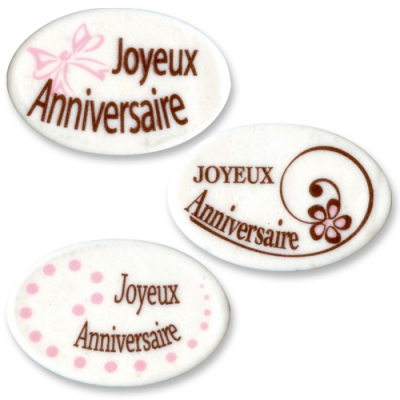 70 St. Dekor-Aufleger, oval,  Joyeux Anniversaire 